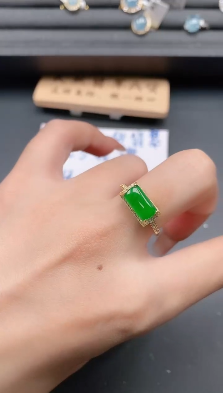 银S925镶嵌戒指翡翠11111
