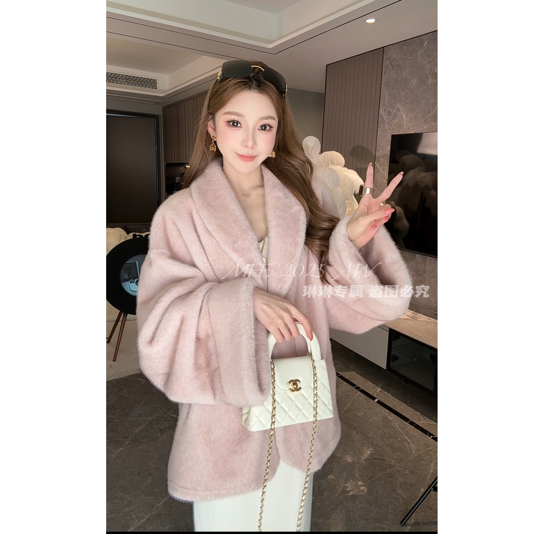 2025/MFE | 【苍山覆雪】冬季法式复古慵懒环保皮草毛毛外套女