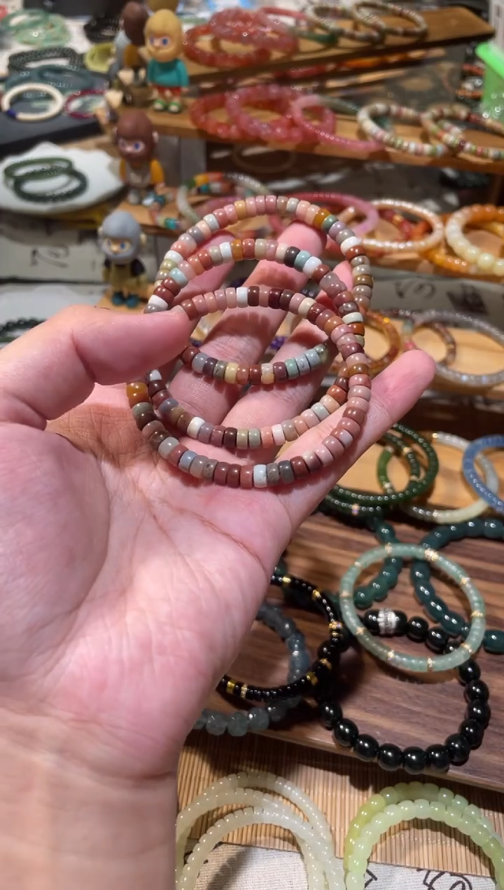 未镶嵌手串石英质玉（阿拉善玉）6mm多宝阿拉善手串