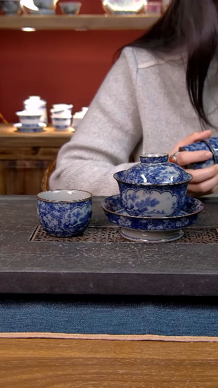 简装家用款2件套 老陶泥开片纹陶瓷茶具