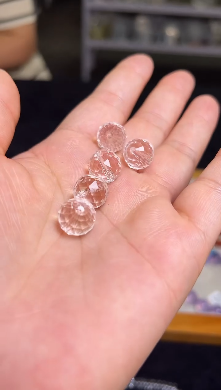 未镶嵌珠宝半成品水晶白水晶刻面  多样性发一 BB1815 