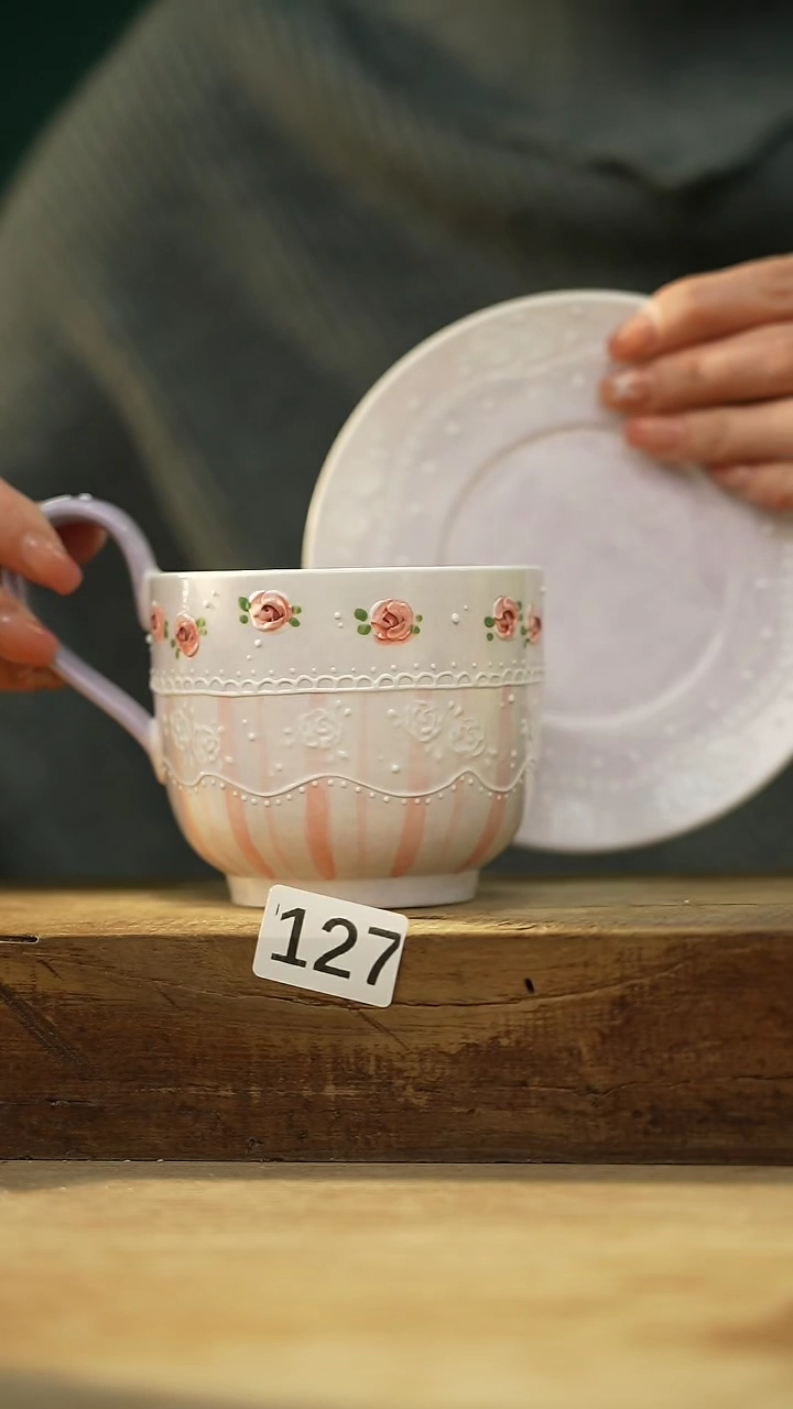 【闪购商品】瓷片新品！设计师款手绘/咖啡杯 喜喜