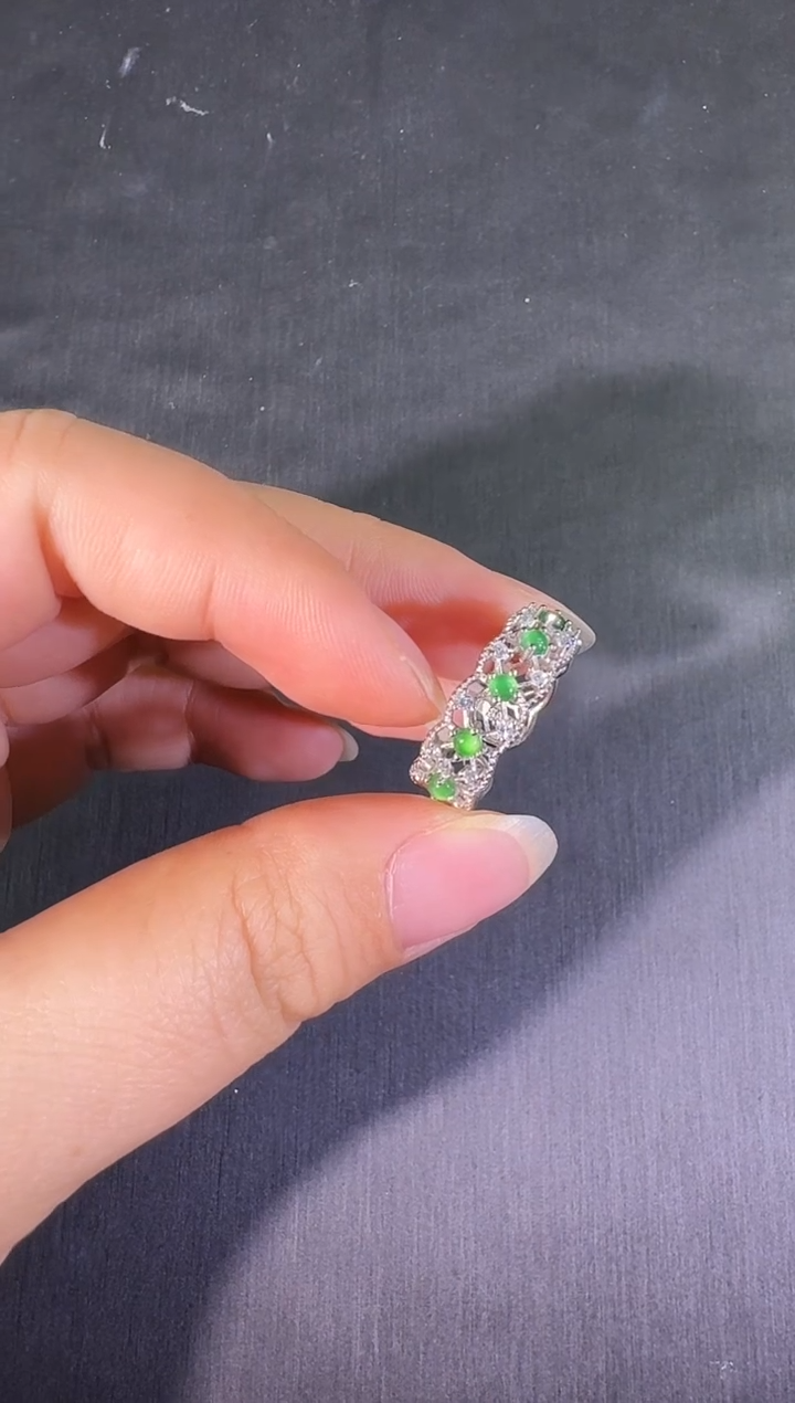 【闪购商品】翡翠戒指银S925镶嵌戒指