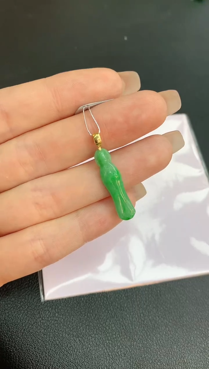 【闪购商品】翡翠颈饰18K金镶嵌赠礼盒证书 珍珍