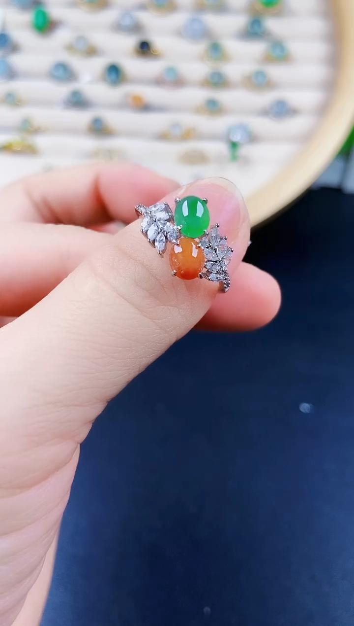 【闪购商品】翡翠戒指银S925镶嵌123124123