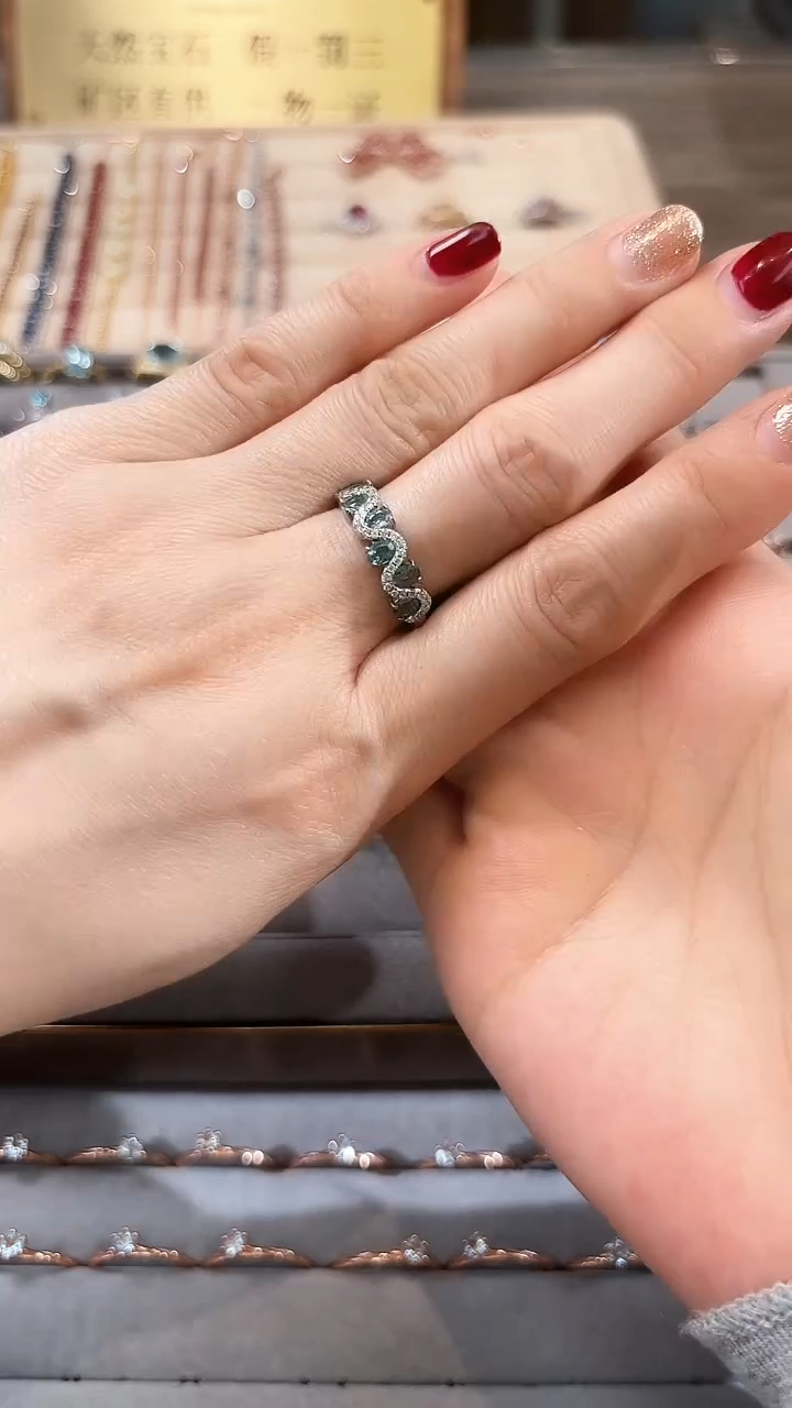 【闪购商品】碧玺戒指银S925镶嵌  09