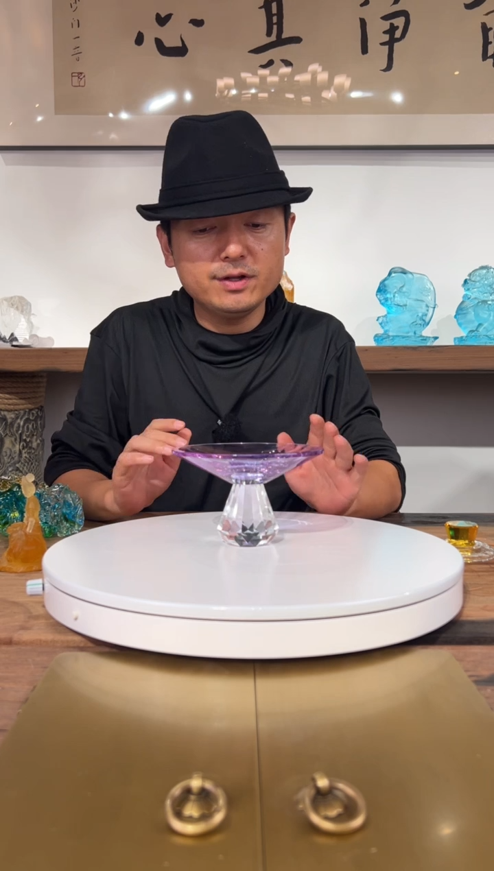 【闪购商品】摆件A22紫罗兰坚果碟水晶琉璃摆件 