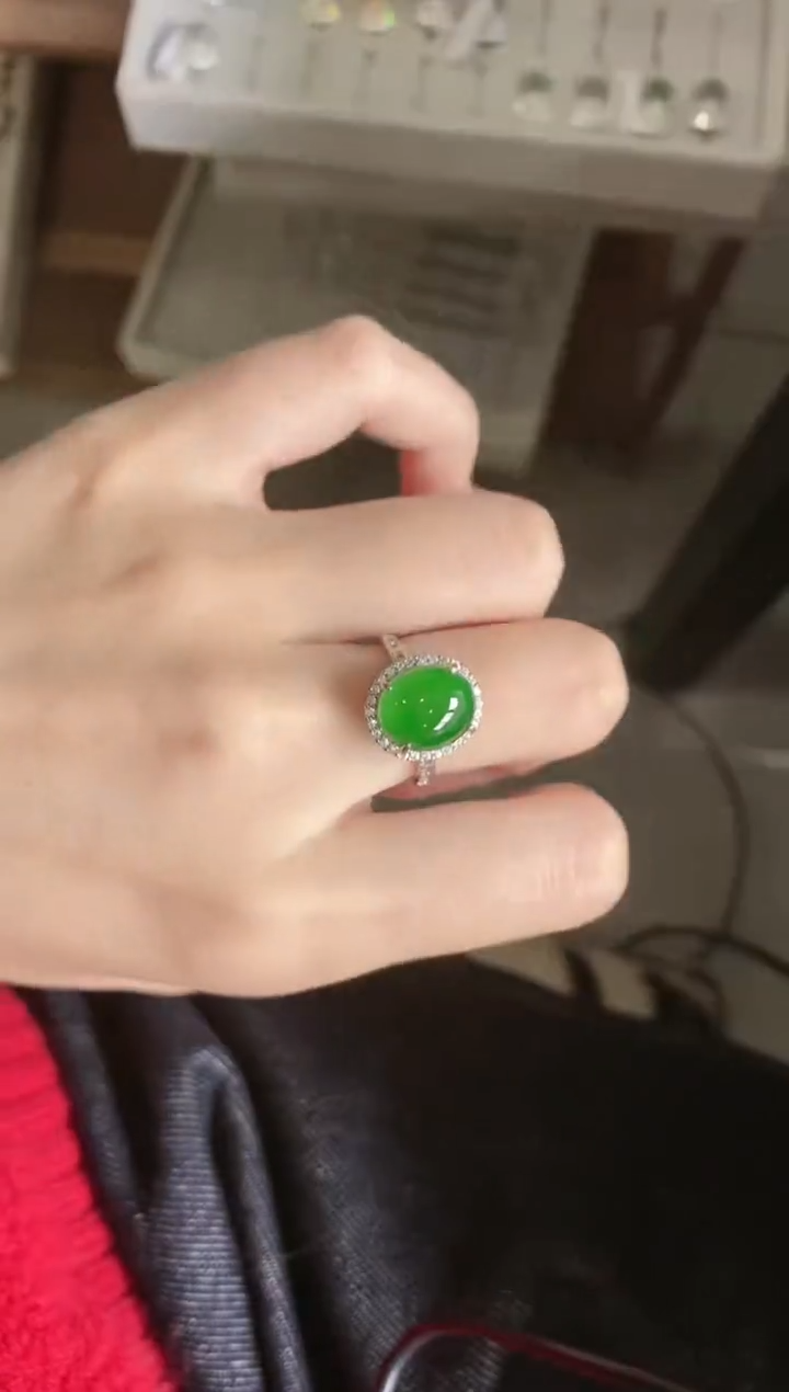 【闪购商品】翡翠戒指银S925镶嵌51511