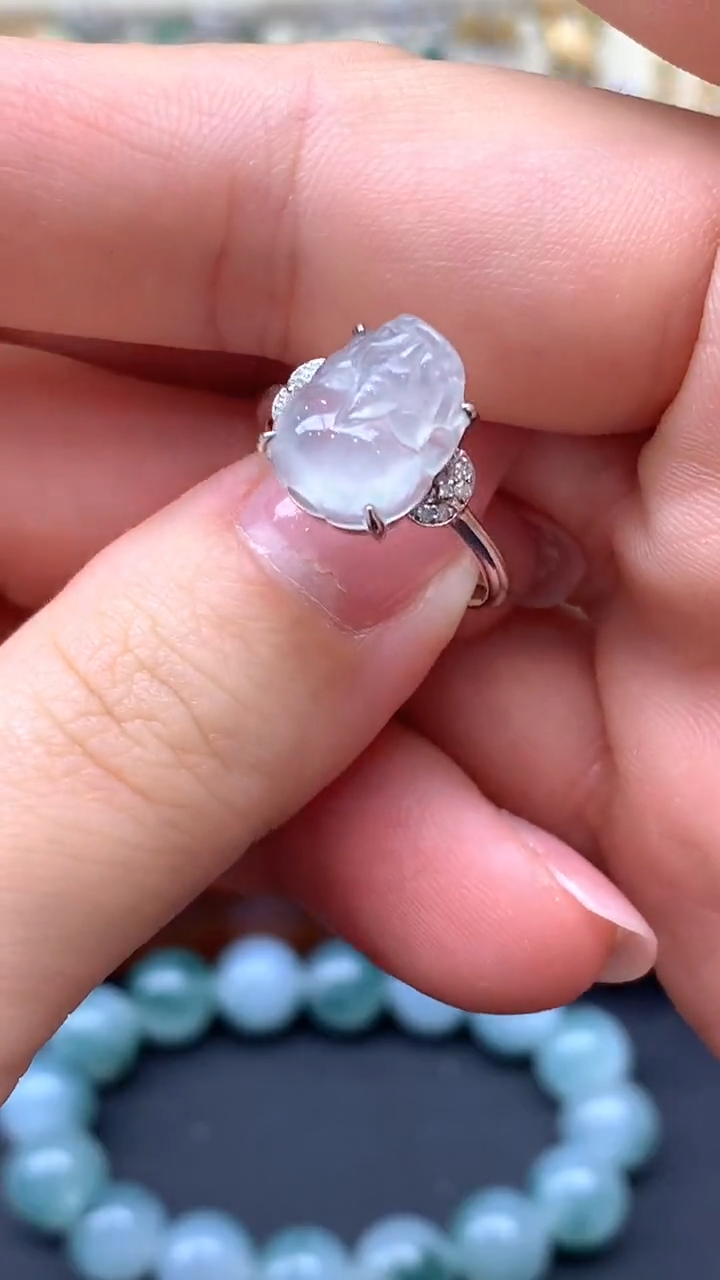 【闪购商品】翡翠戒指18K金镶嵌184-天然翡翠