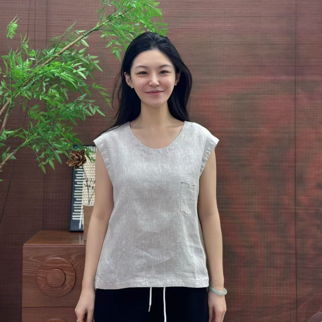 【简约款】纯汉麻背心马甲女士马挂可贴合可外搭轻薄不贴身透气凉爽