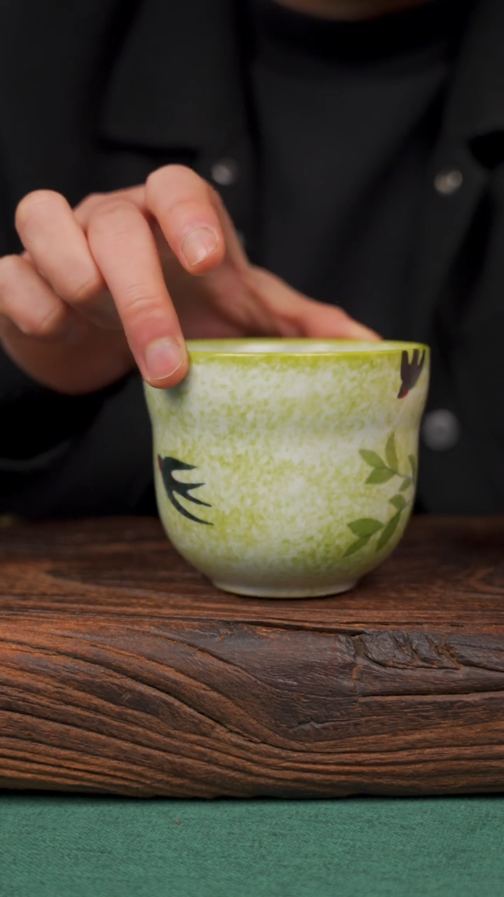 【闪购商品】瓷片92寻一缕瓷香杯釉下手工手绘瓷器