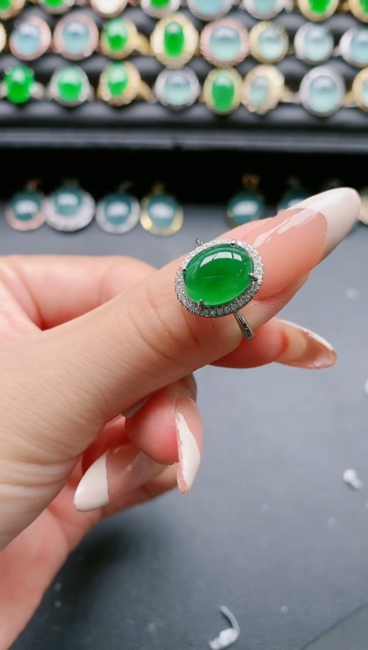 【闪购商品】翡翠戒指银S925镶嵌1111