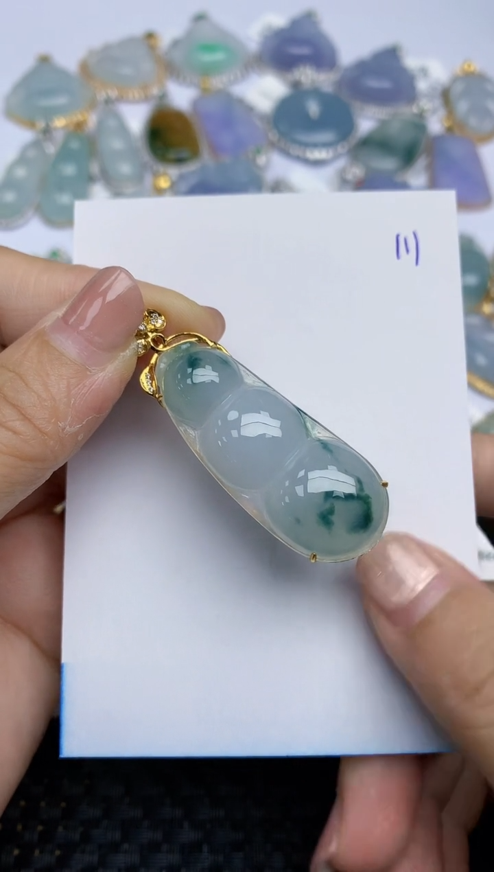 【闪购商品】翡翠颈饰18K金镶嵌天然翡翠A货