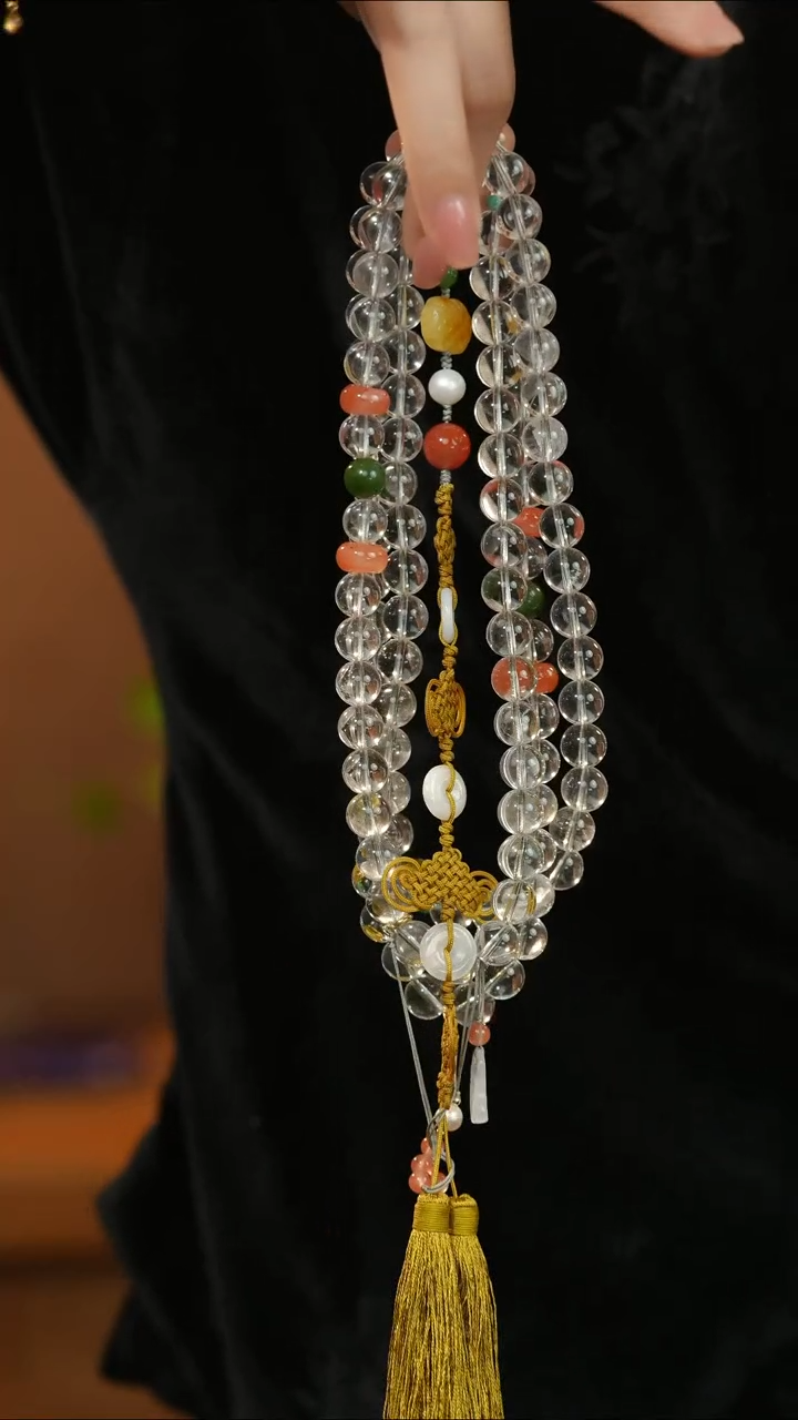 未镶嵌颈饰水晶水晶108项链