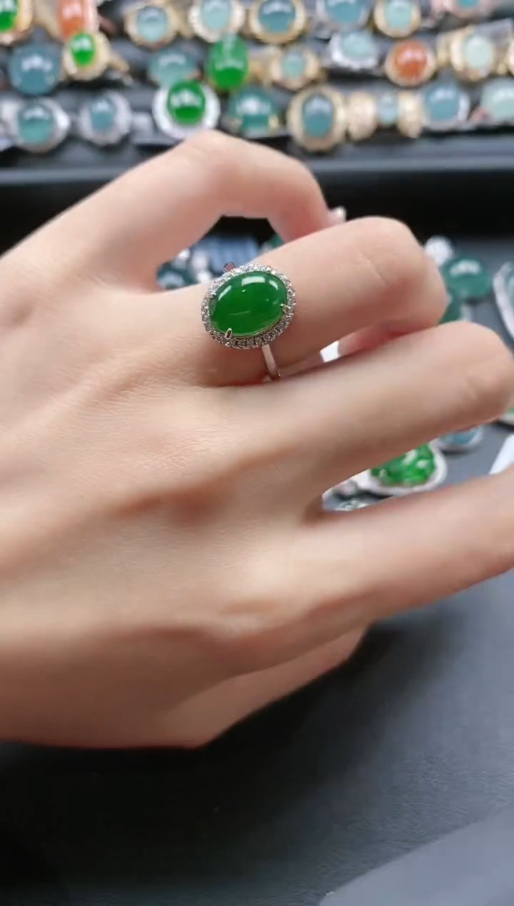 【闪购商品】翡翠戒指银S925镶嵌51511