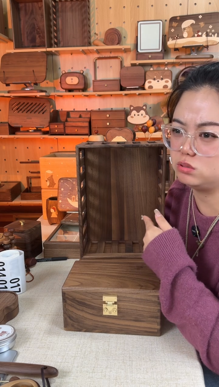 木北美黑胡桃小号栅栏收纳筐