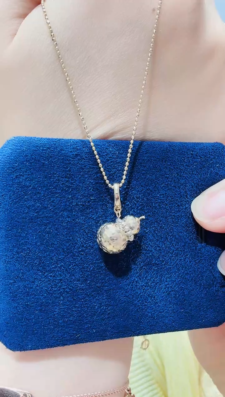 18K金吊坠(不含链)葫芦吊坠 浅色黄