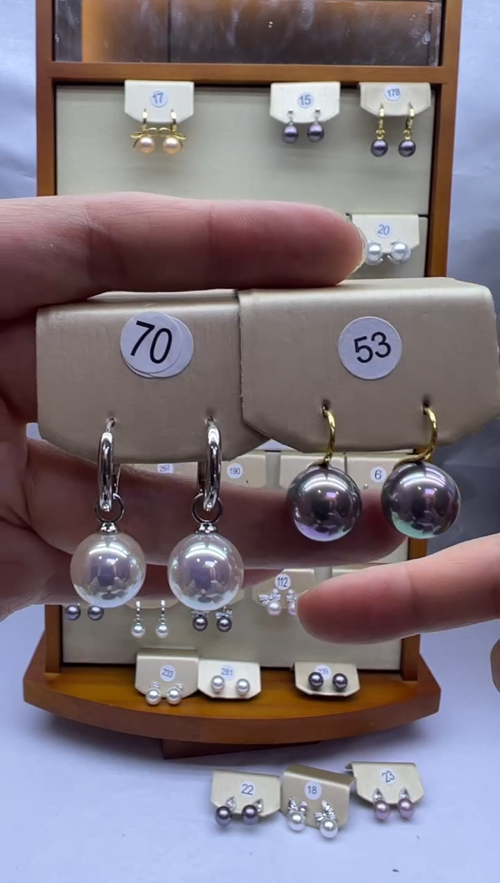 未镶嵌耳饰淡水珍珠70+53