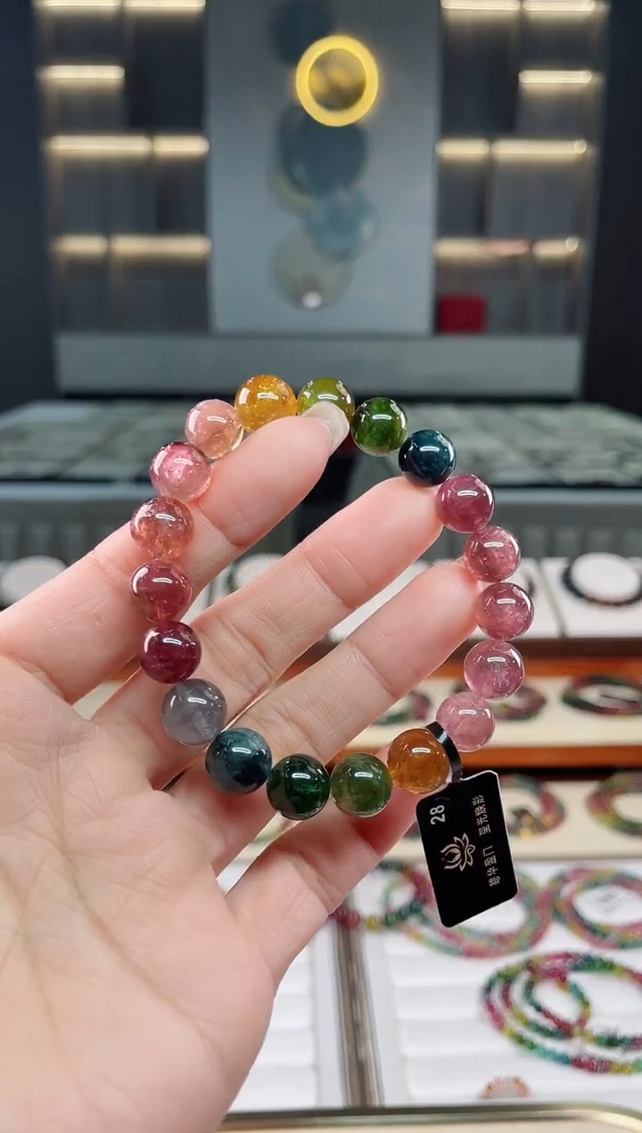 未镶嵌老矿碧玺单圈手串10mm+碧玺多样性发一条T