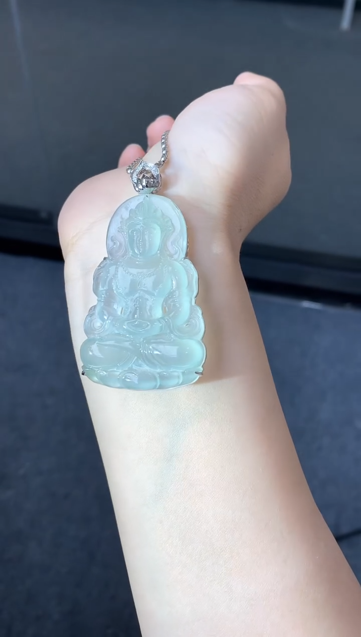 颈饰18K金镶嵌翡翠372-中国好珍宝