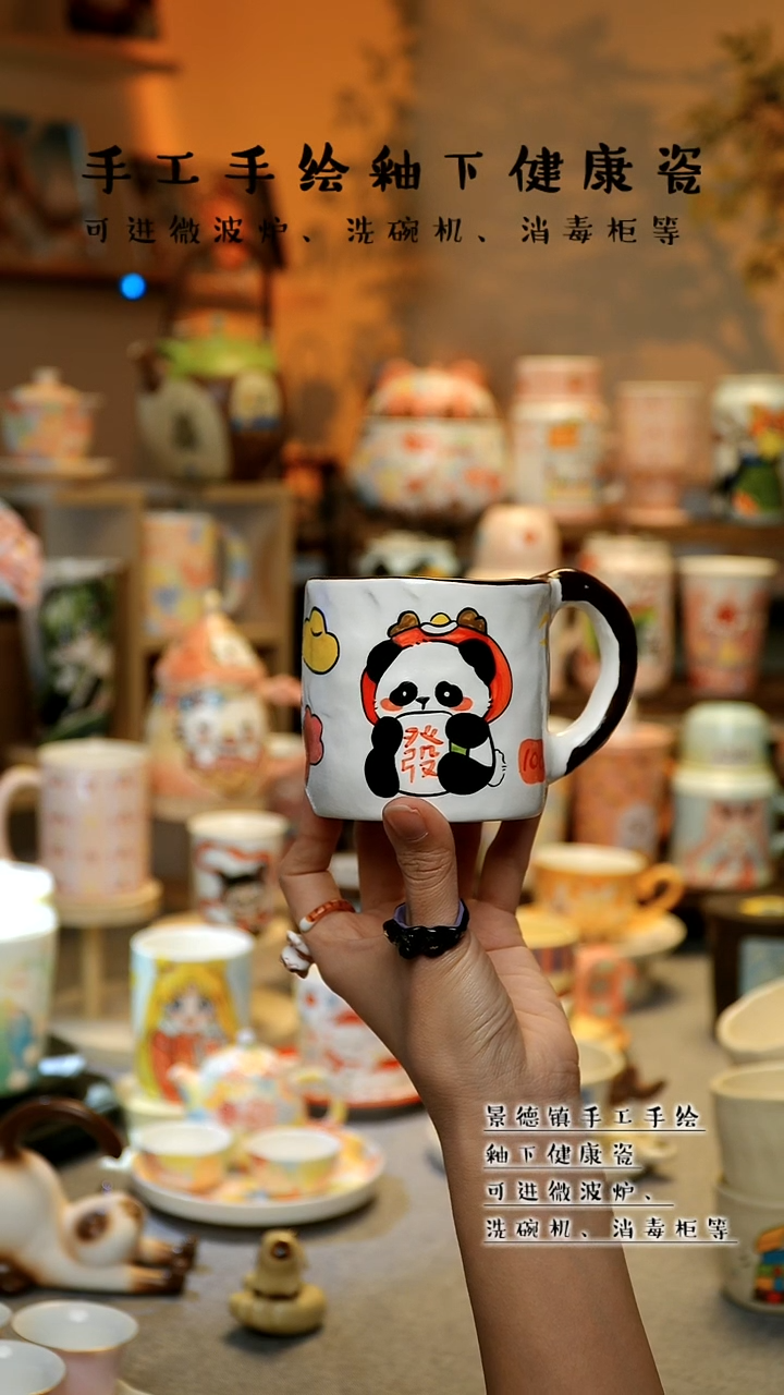【闪购商品】杯陶瓷景德镇高温釉下彩&A687