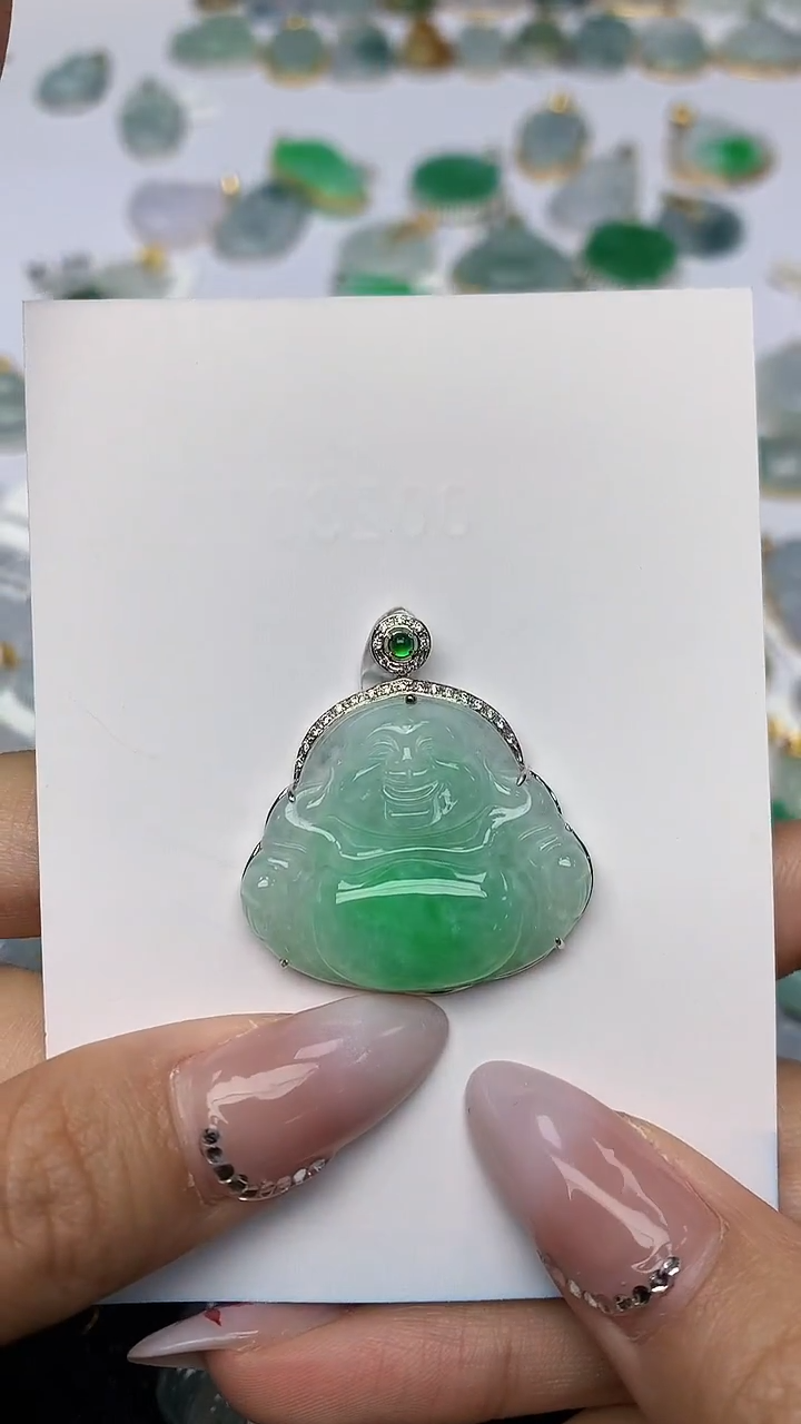 【闪购商品】翡翠颈饰18K金镶嵌 天然翡翠A货