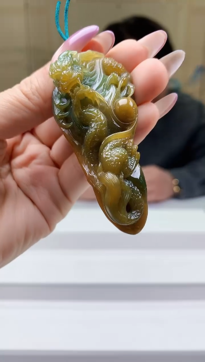 【闪购商品】定制翡翠未镶嵌5060ty-毛货挂件237