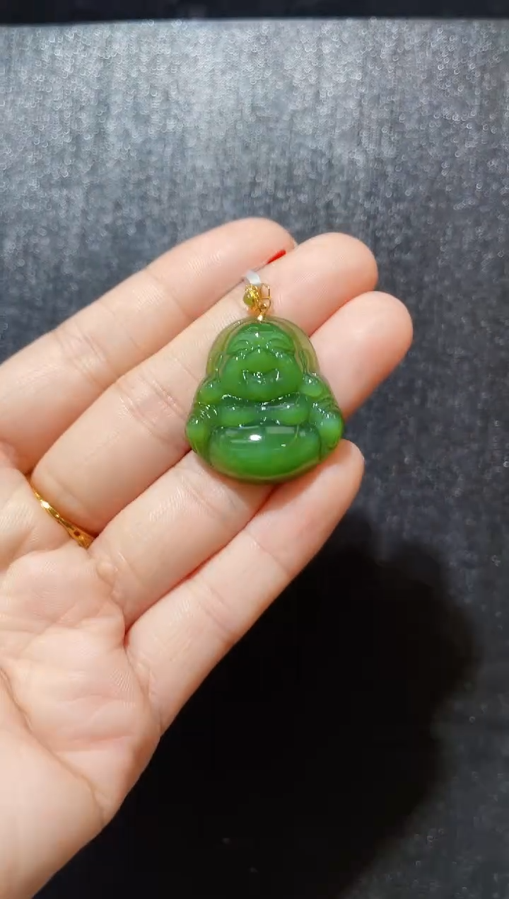吊坠(赠链)18K金镶嵌和田玉多样性发一