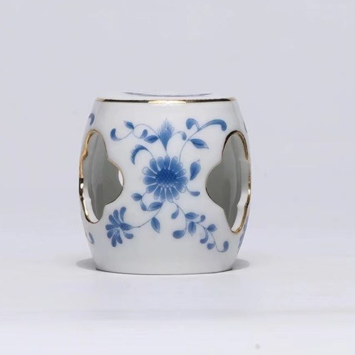 G2070-窗花盖置陶瓷家用纯手工中式茶道日式白瓷全手工缠枝