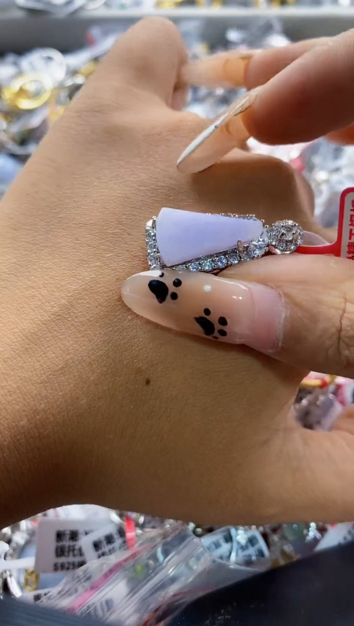 翡翠戒指银S925镶嵌777777   1