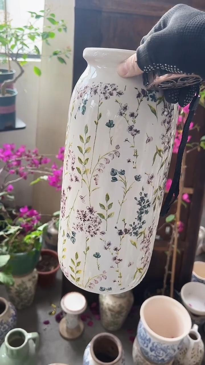 【闪购商品】陶瓷花盆高31.5CM内口9.5CM 