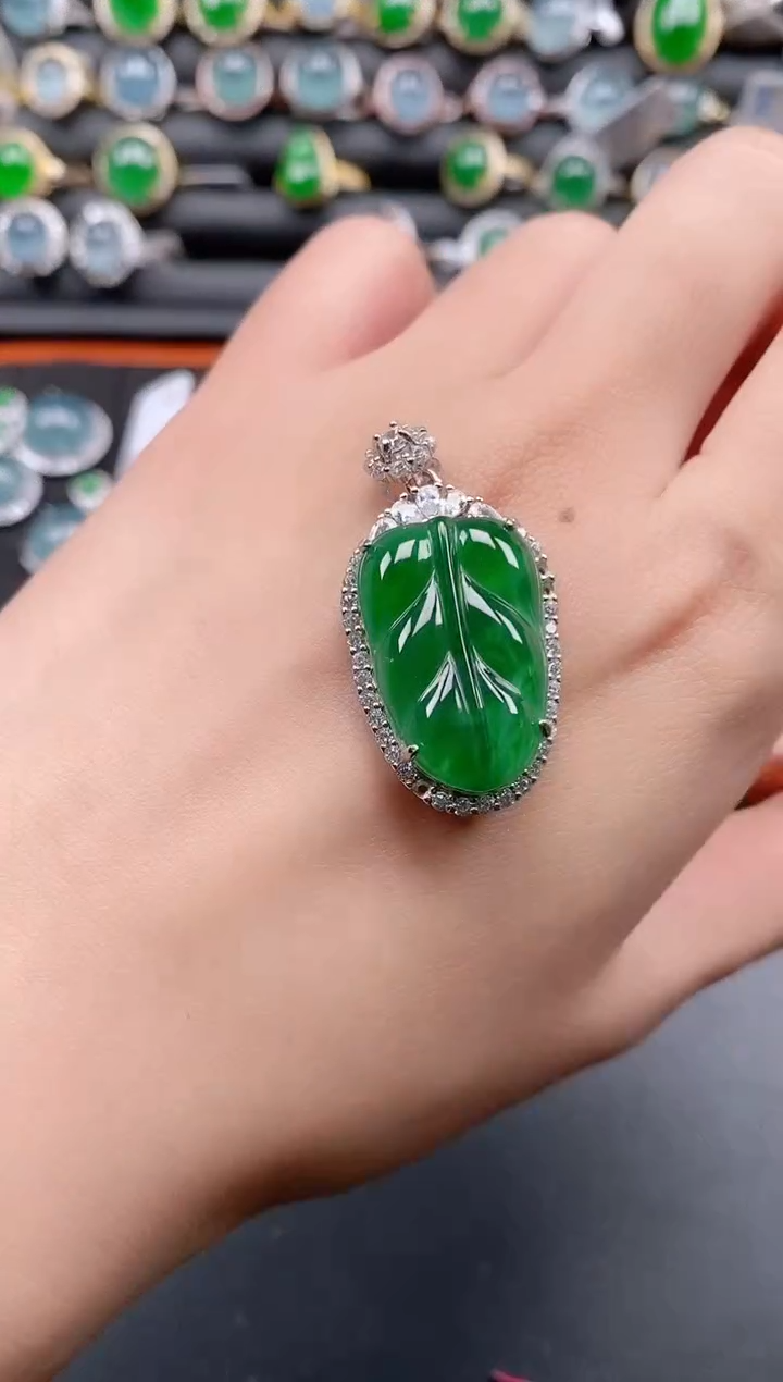 银S925镶嵌戒指翡翠111