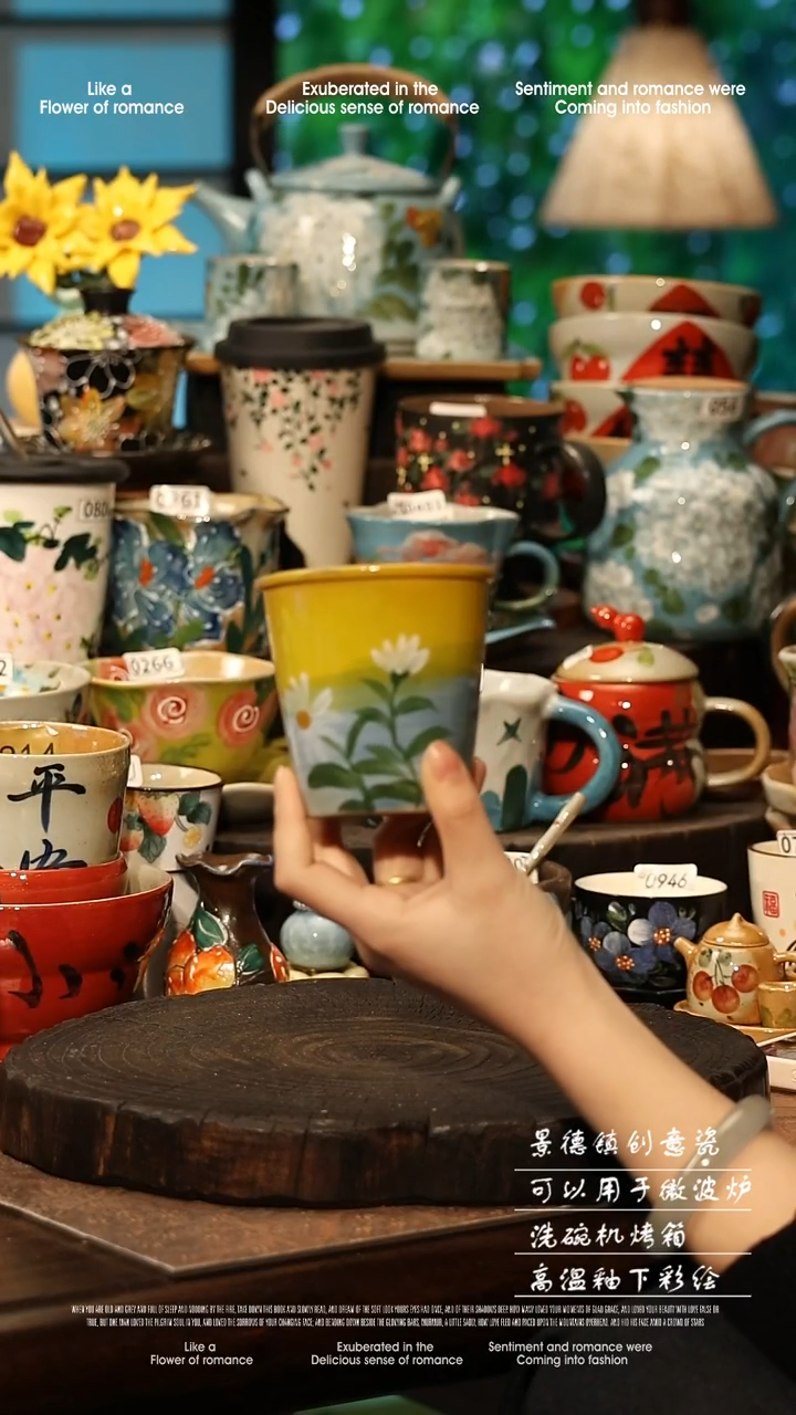 陶瓷景德镇高温釉下彩手工手绘款式