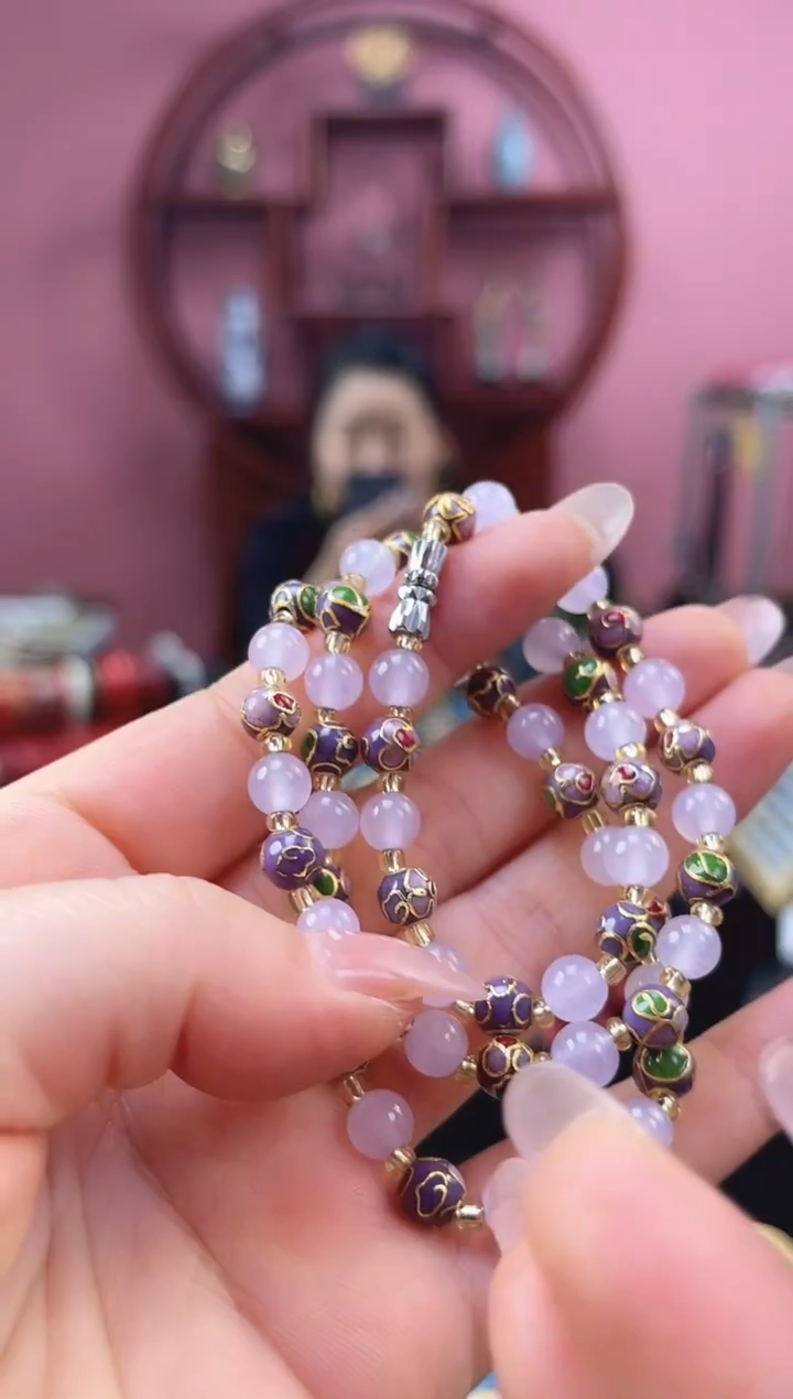 非遗 景泰蓝项链 0.6紫色