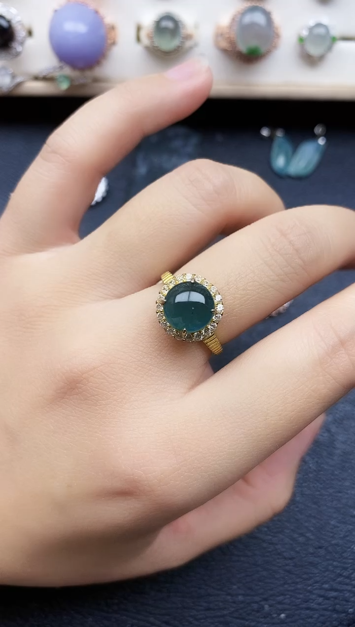 【闪购商品】翡翠戒指银S925镶嵌11111