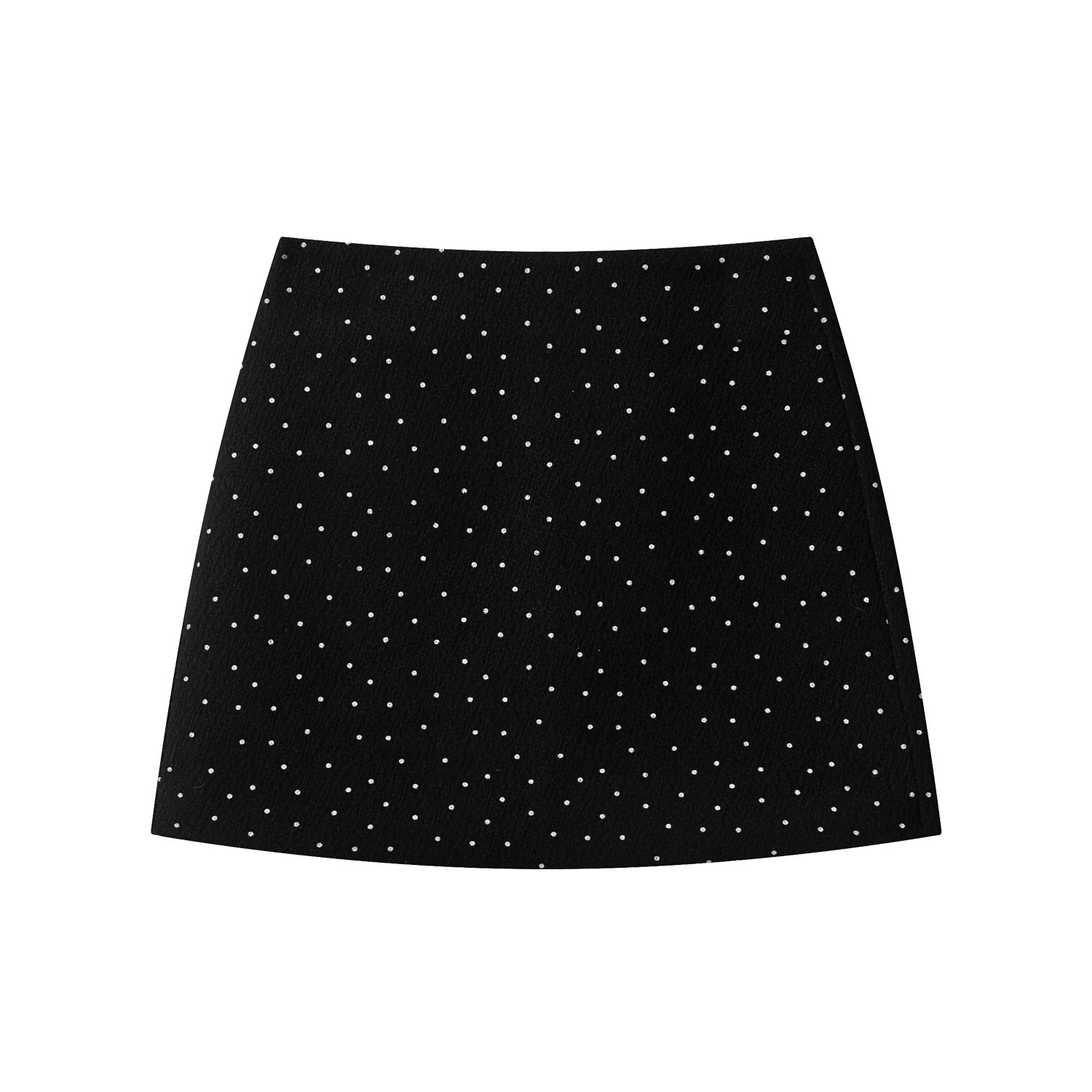 羊城故事-韩系百搭波点a字半身裙女冬季毛呢高腰显瘦短裙33350