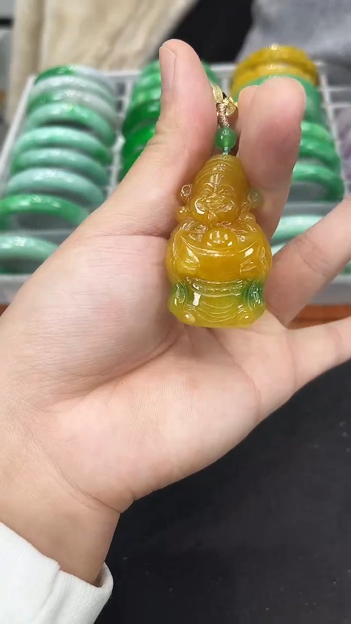 【闪购商品】砖雕h56       黄财神吊坠