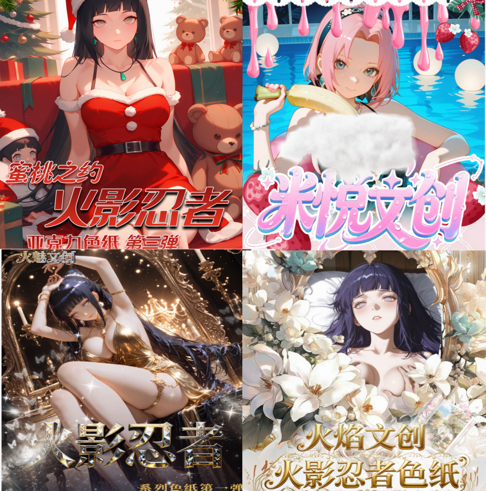 火影媚卡，火影涩纸，清凉款。多品类文创色纸，火影妹卡