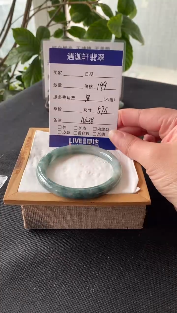 【闪购商品】翡翠手镯未镶嵌58圈口 A438编码