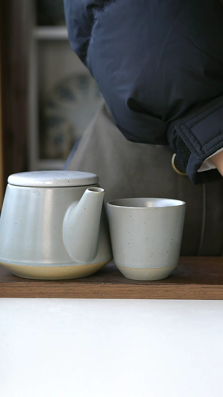 【闪购商品】陶瓷出澳洲RG沙釉灰一壶4杯@4-2@