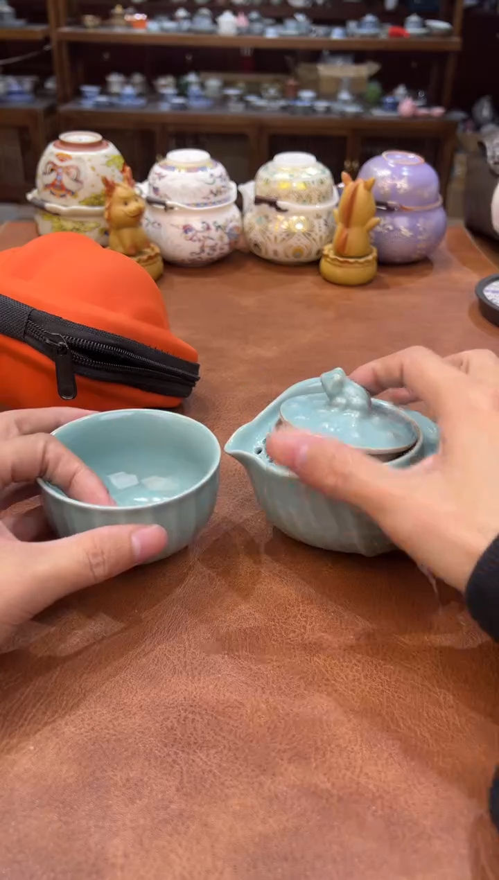 真的很便宜会开片的旅行茶具