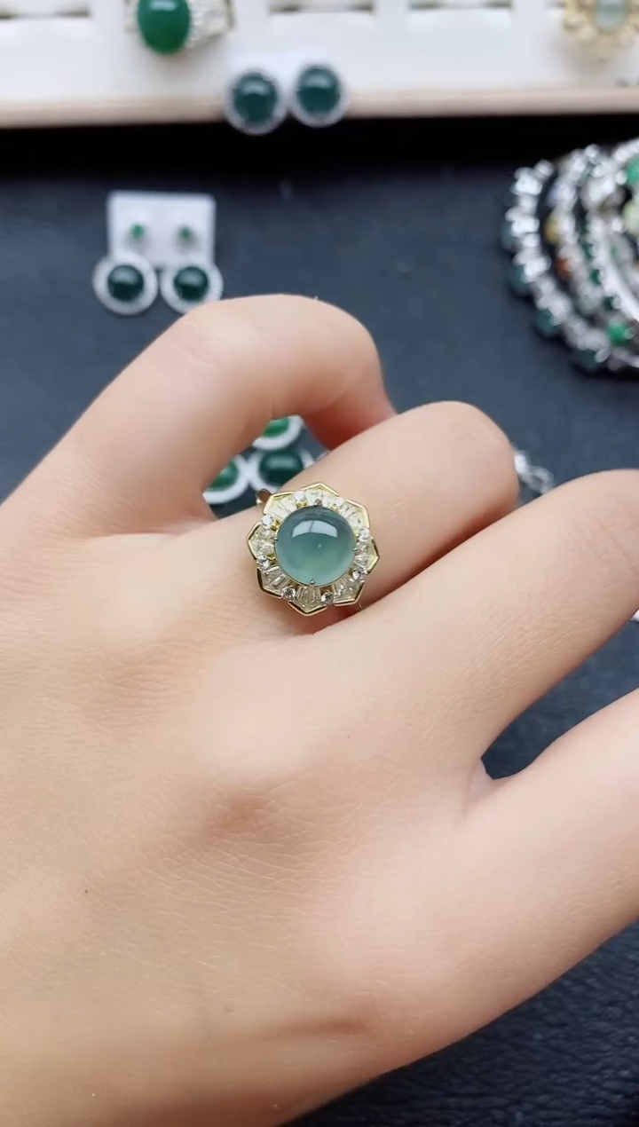 【闪购商品】翡翠戒指银S925镶嵌11111