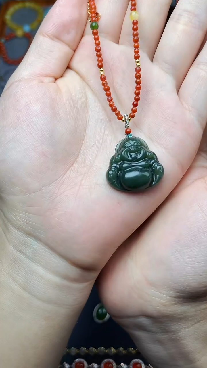 颈饰未镶嵌和田玉佛公  06
