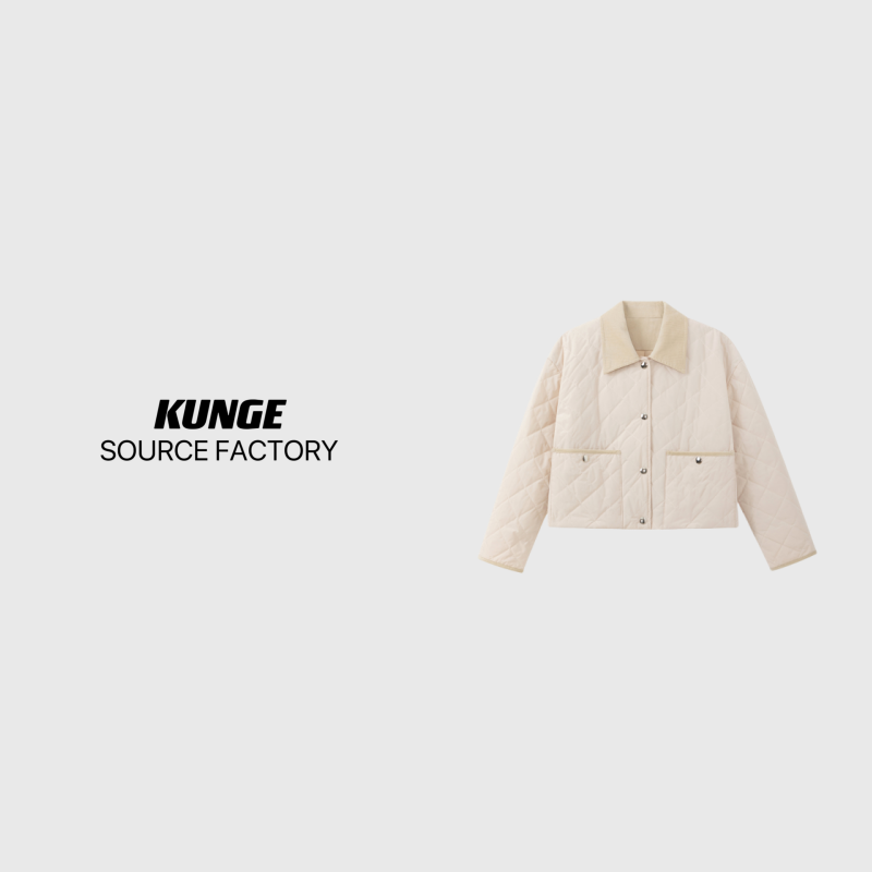 KUNGE-气质百搭女士春季简约翻领秋季外套-8740