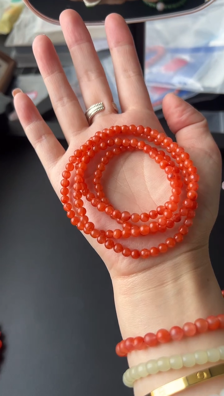 【闪购商品】南红玛瑙手链未镶嵌4.8mm多圈