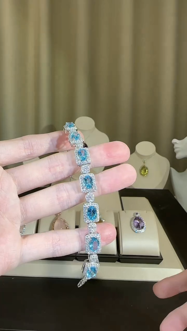 【闪购商品】托帕石手链银S925镶嵌设计款