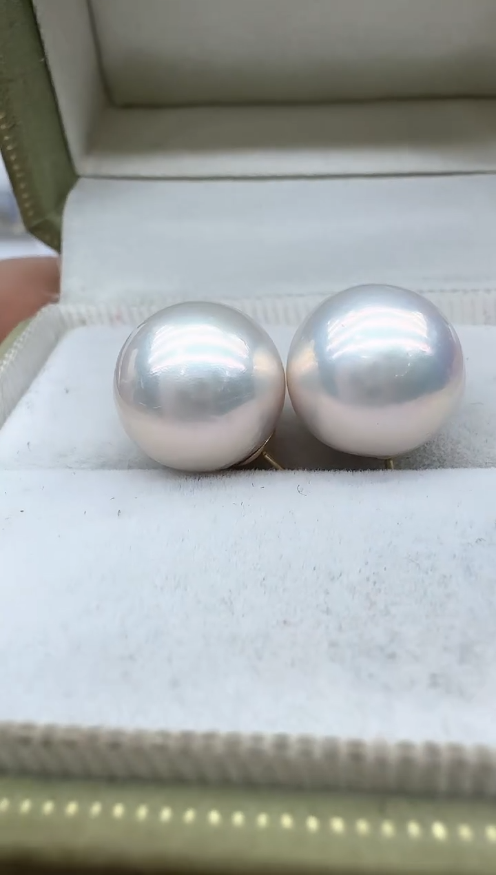 【闪购商品】淡水珍珠耳饰18K金镶嵌清货