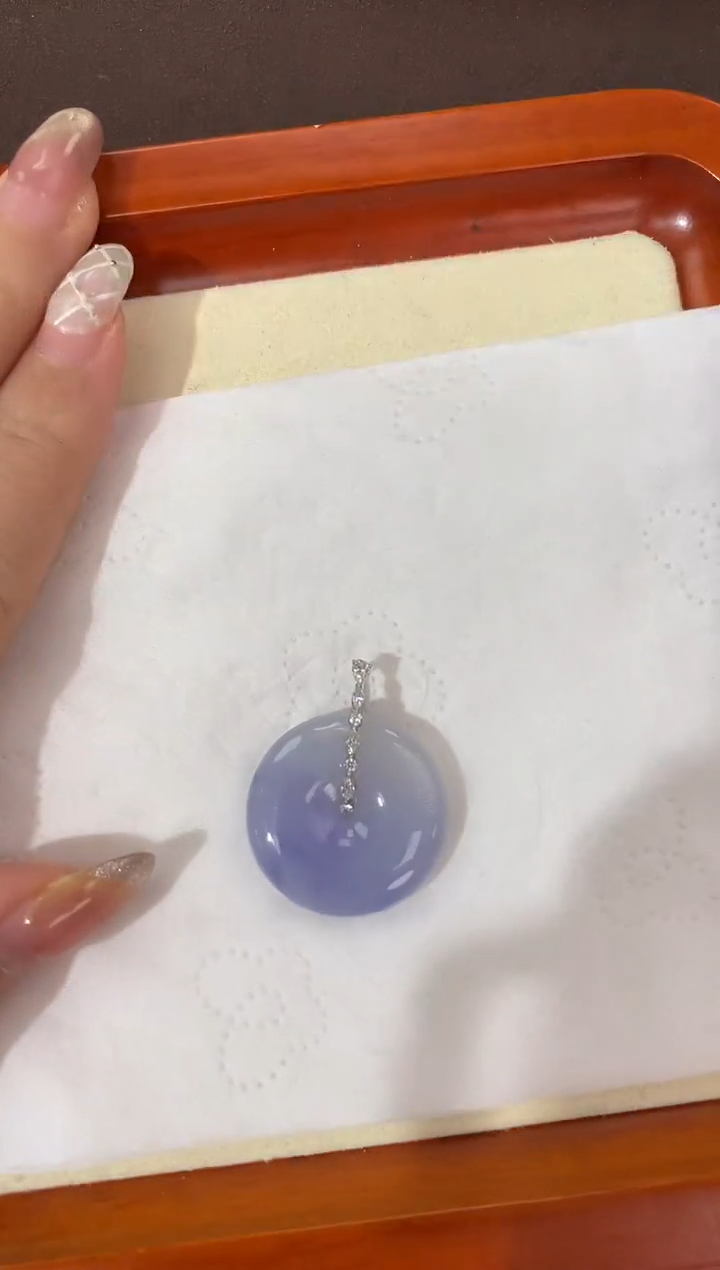 【闪购商品】翡翠颈饰18K金镶嵌天然缅甸a货翡翠