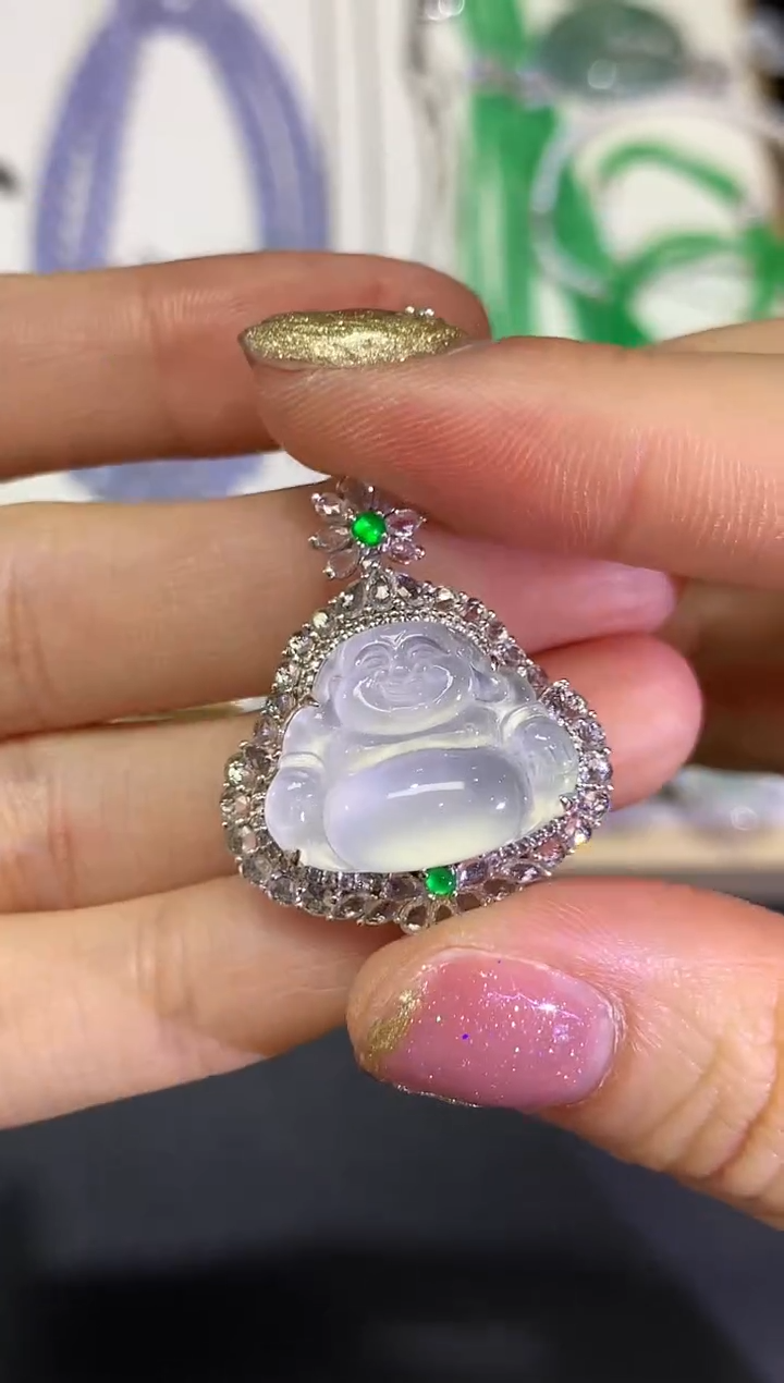 【闪购商品】翡翠颈饰18K金镶嵌团购20