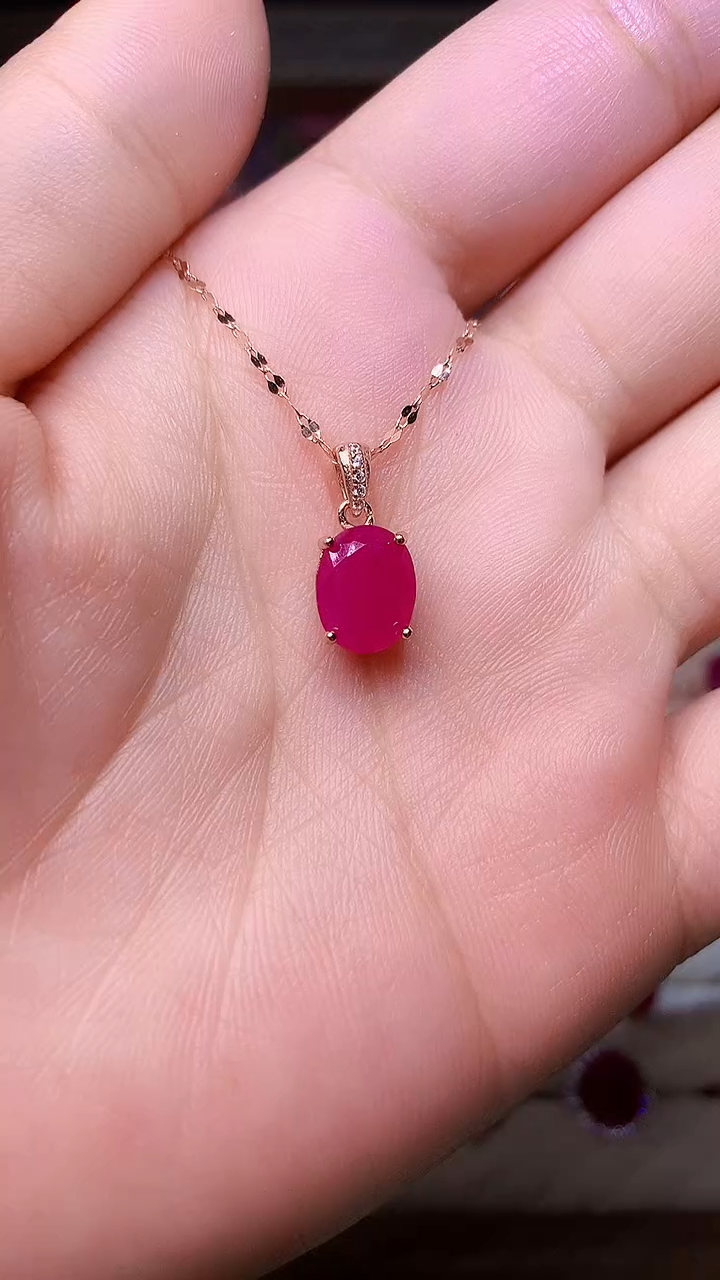 【闪购商品】红宝石颈饰银S925镶嵌000